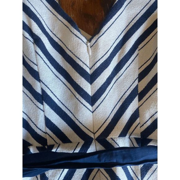 Anthropologie Maeve Mitered Striped Sweetheart Tank Top Bow Navy Size 4, MP $118 - Picture 6 of 10